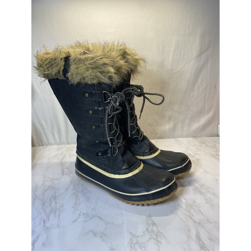 JBU by Jambu Womens Edith Boots Size 10 Black Snow Boots Faux Fur
